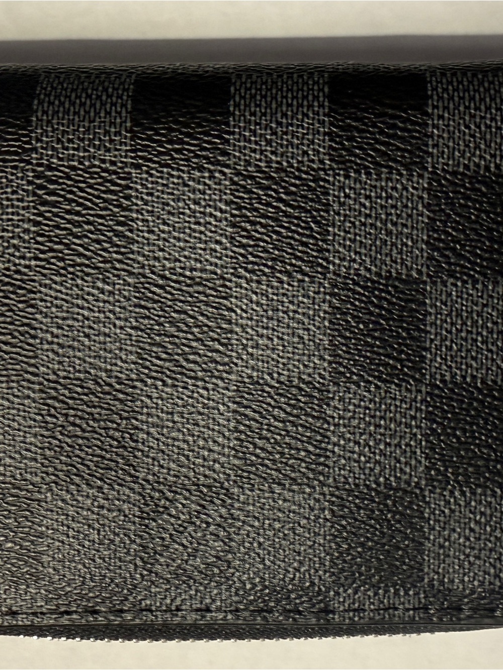 Checkered Black Textured Leather Wallet